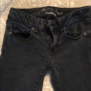 Faded black skinny super stretch American eagle